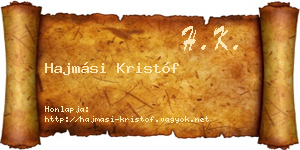 Hajmási Kristóf névjegykártya