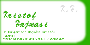 kristof hajmasi business card